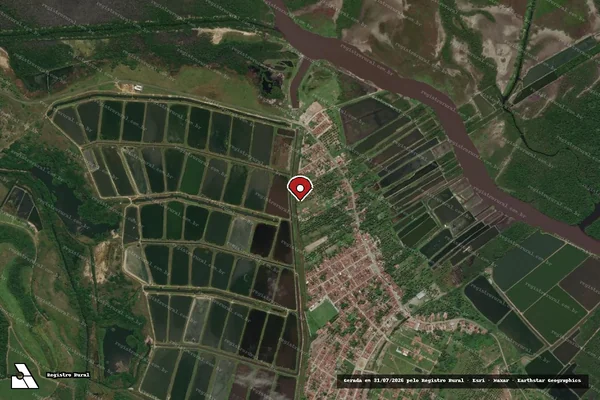 Imagem de satélite de Infração Ambiental em Senador Georgino Avelino - RN (marcador da localização)