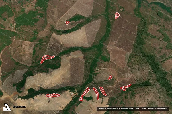 Imagem de satélite — Embargo IBAMA — Infração da Flora — Abreulândia/TO