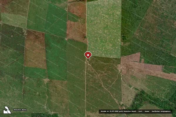 Imagem de satélite de Infração Ambiental em Tailândia - PA (marcador da localização)
