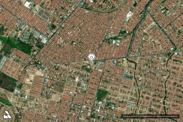 Imagem de satélite de Infração Ambiental em Caucaia - CE (marcador da localização)