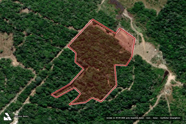 Imagem de satélite — Embargo IBAMA — Infração da Flora — Santa Cruz Cabrália/BA