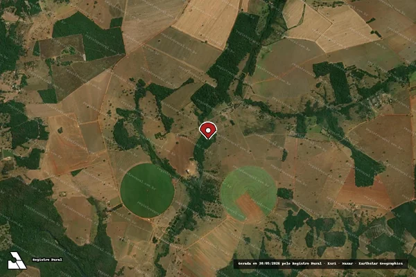 Imagem de satélite de Infração Ambiental em Bela Vista de Goiás - GO (marcador da localização)