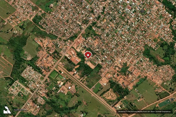 Imagem de satélite de Infração da Flora em Espigão D'Oeste - RO (marcador da localização)