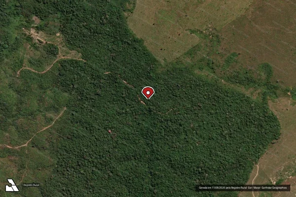 Imagem de satélite de Infração Ambiental em Itaituba - PA (marcador da localização)