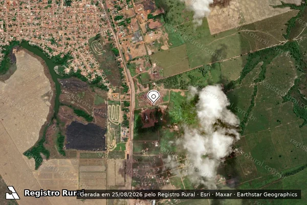 Imagem de satélite de Infração da Flora em Goianésia do Pará - PA (marcador da localização)