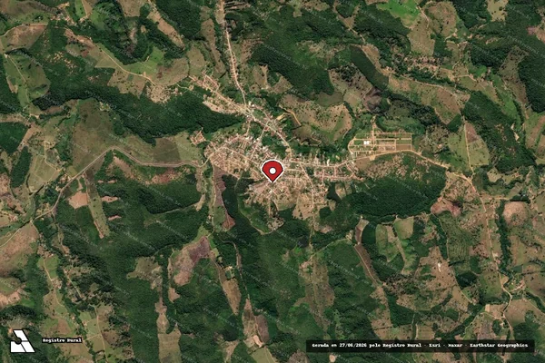Imagem de satélite de Infração da Fauna em São Sebastião do Maranhão - MG (marcador da localização)