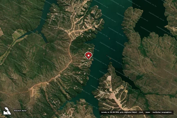 Imagem de satélite de Infração da Flora em Luziânia - GO (marcador da localização)