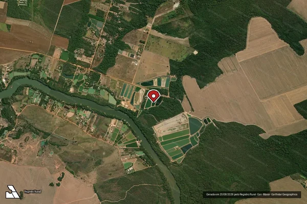 Imagem de satélite de Infração Ambiental em Sorriso - MT (marcador da localização)