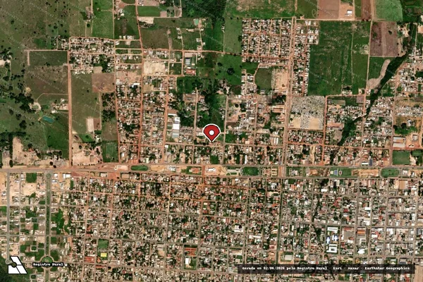Imagem de satélite de Infração Ambiental em Guarantã do Norte - MT (marcador da localização)
