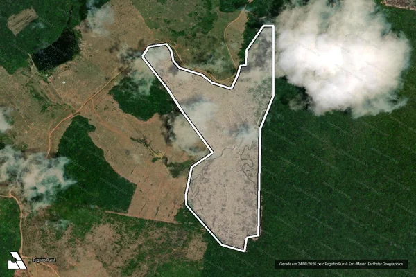 Imagem de satélite — Embargo IBAMA — Infração da Flora - Cantá/RR