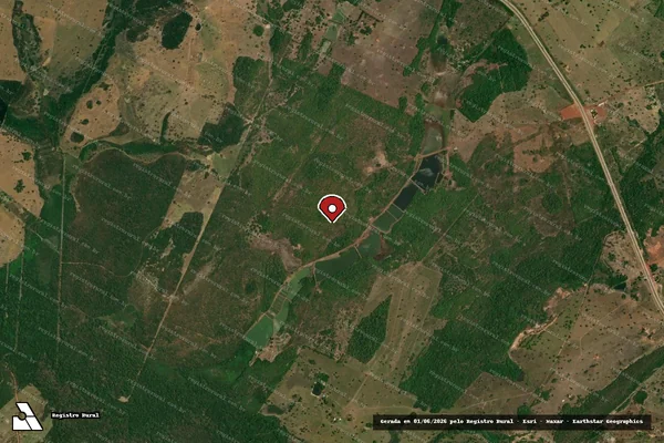 Imagem de satélite de Infração Ambiental em Cuiabá - MT (marcador da localização)