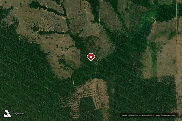 Imagem de satélite de Infração da Flora em Lábrea - AM (marcador da localização)