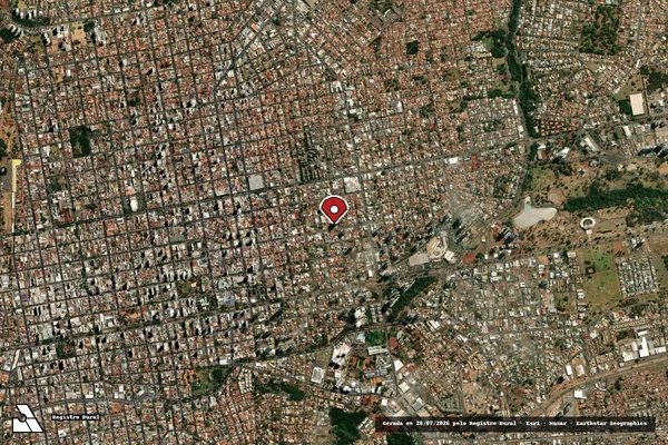 Imagem de satélite de Infração da Flora em Paranaíba - MS (marcador da localização)