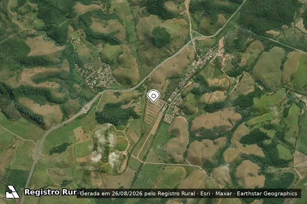 Imagem de satélite de Infração Ambiental em Casimiro de Abreu - RJ (marcador da localização)