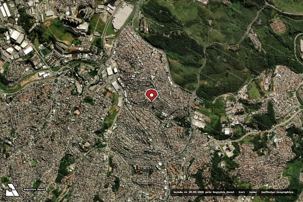 Imagem de satélite de Infração Ambiental em Barueri - SP (marcador da localização)