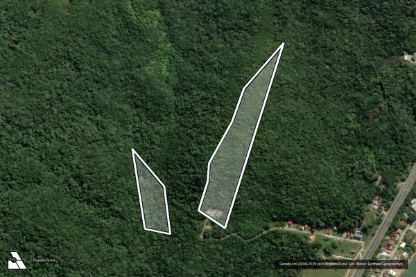 Imagem de satélite — Embargo IBAMA — Infração Ambiental - Biguaçu/SC