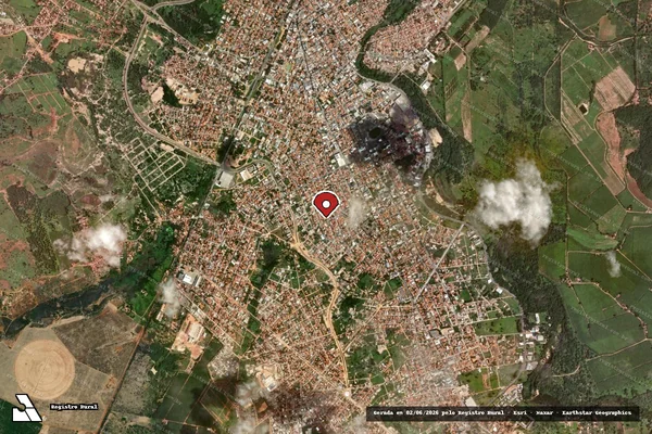 Imagem de satélite de Infração Ambiental em Janaúba - MG (marcador da localização)