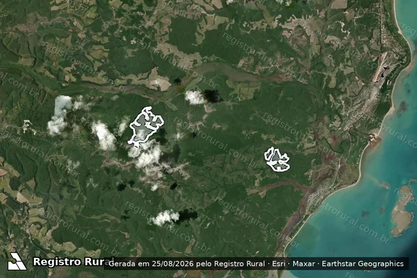 Imagem de satélite de Infração Ambiental em Santa Cruz Cabrália - BA