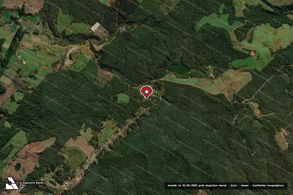 Imagem de satélite de Infração Ambiental em Ponte Serrada - SC (marcador da localização)