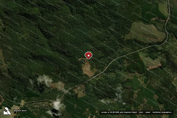 Imagem de satélite de Infração Ambiental em General Carneiro - PR (marcador da localização)