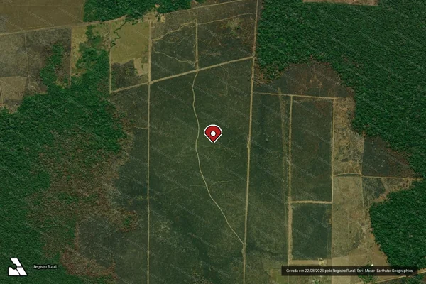 Imagem de satélite de Infração da Flora em Canutama - AM (marcador da localização)