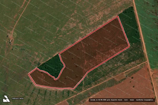 Imagem de satélite — Embargo IBAMA — Infração da Flora — Chapadão Do Sul/MS