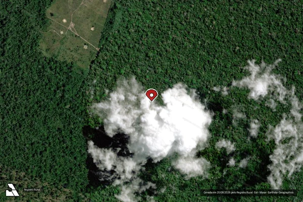 Imagem de satélite de Infração Ambiental em Altamira - PA (marcador da localização)