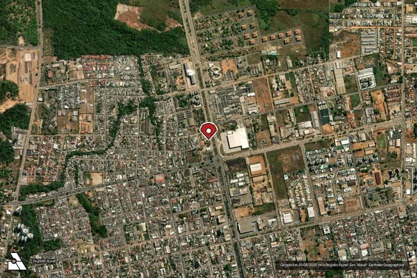 Imagem de satélite de Infração Ambiental em Porto Velho - RO (marcador da localização)