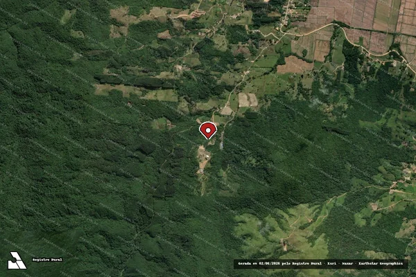 Imagem de satélite de Infração da Flora em Imaruí - SC (marcador da localização)
