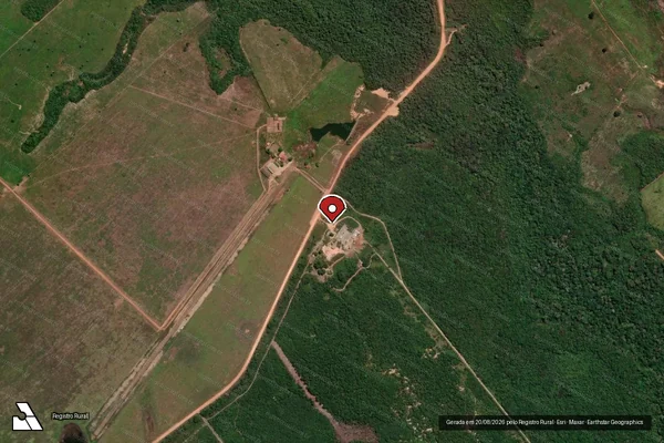 Imagem de satélite de Infração Ambiental em Itaituba - PA (marcador da localização)