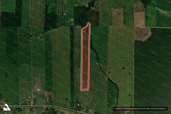Imagem de satélite de Infração da Flora em Cujubim - RO