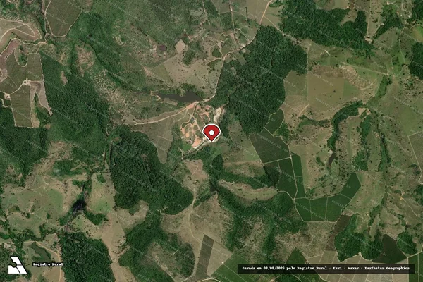 Imagem de satélite de Infração Ambiental em Itabela - BA (marcador da localização)