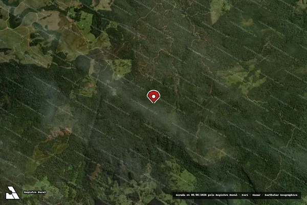 Imagem de satélite de Infração Ambiental em São Cristovão do Sul - SC (marcador da localização)