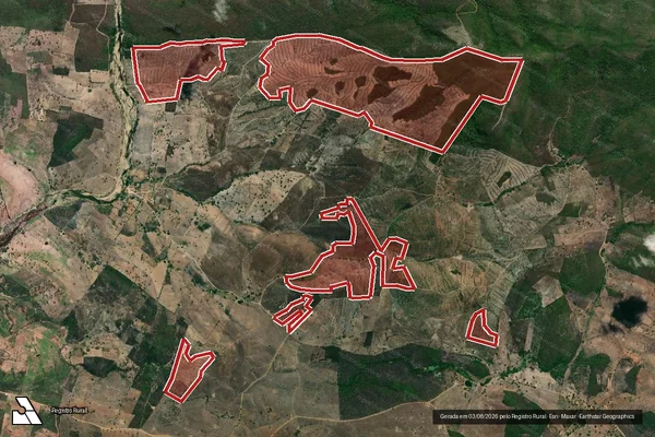 Imagem de satélite — Embargo IBAMA — Infração da Flora — Traipu/AL
