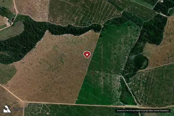 Imagem de satélite de Infração Ambiental em Altamira - PA (marcador da localização)