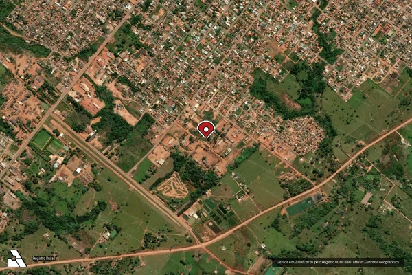 Imagem de satélite de Infração Ambiental em Espigão D'Oeste - RO (marcador da localização)