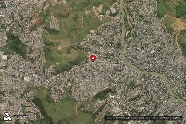 Imagem de satélite de Infração Ambiental em Cachoeiro de Itapemirim - ES (marcador da localização)