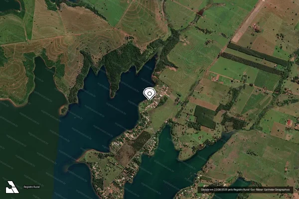Imagem de satélite de Infração Ambiental em Santa Fé do Sul - SP (marcador da localização)