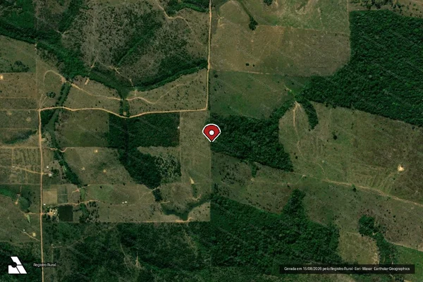 Imagem de satélite de Infração da Flora em Machadinho D'Oeste - RO (marcador da localização)