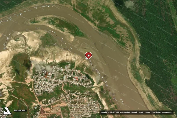 Imagem de satélite — Embargo IBAMA — Infração Ambiental — Tefé/AM