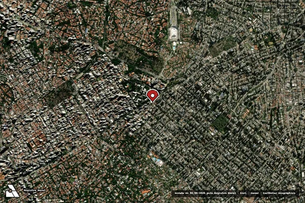 Imagem de satélite de Infração Ambiental em São Paulo - SP (marcador da localização)