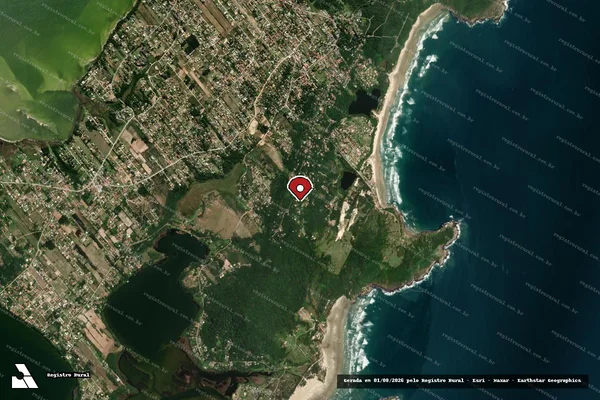Imagem de satélite de Infração referente a Qualidade Ambiental em Imbituba - SC (marcador da localização)