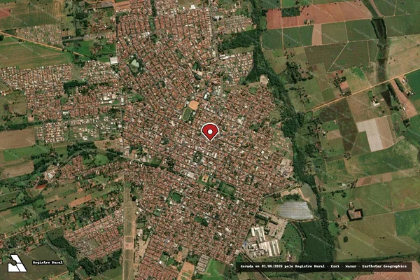 Imagem de satélite de Infração da Fauna em Guararapes - SP (marcador da localização)