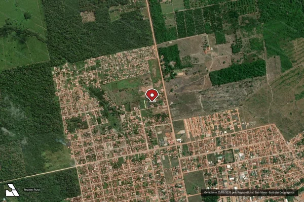 Imagem de satélite de Infração Ambiental em Tomé-Açu - PA (marcador da localização)