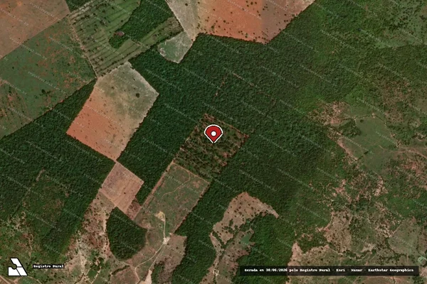 Imagem de satélite de Infração da Flora em Confresa - MT (marcador da localização)
