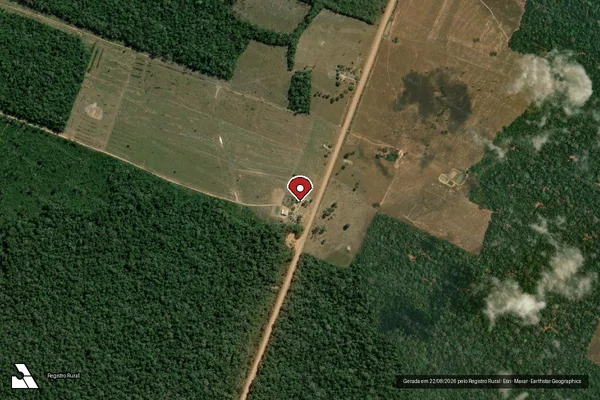 Imagem de satélite de Infração da Flora em Porto Velho - RO (marcador da localização)