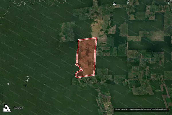 Imagem de satélite de Infração Ambiental em Lábrea - AM