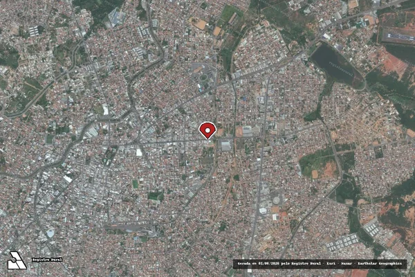 Imagem de satélite de Infração Ambiental em Montes Claros - MG (marcador da localização)