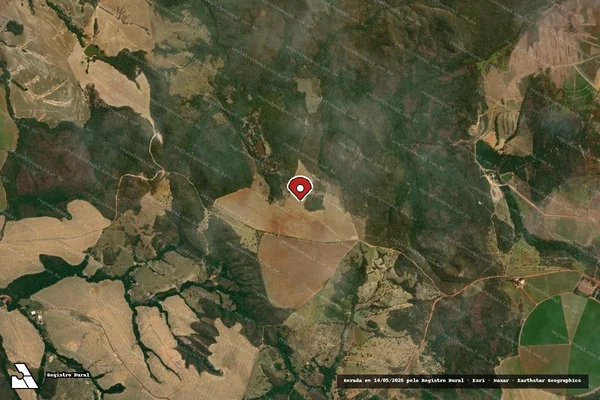Imagem de satélite de Infração da Flora em Cristalina - GO (marcador da localização)