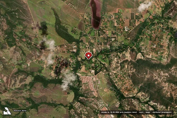 Imagem de satélite de Infração Ambiental em Águas Lindas de Goiás - GO (marcador da localização)